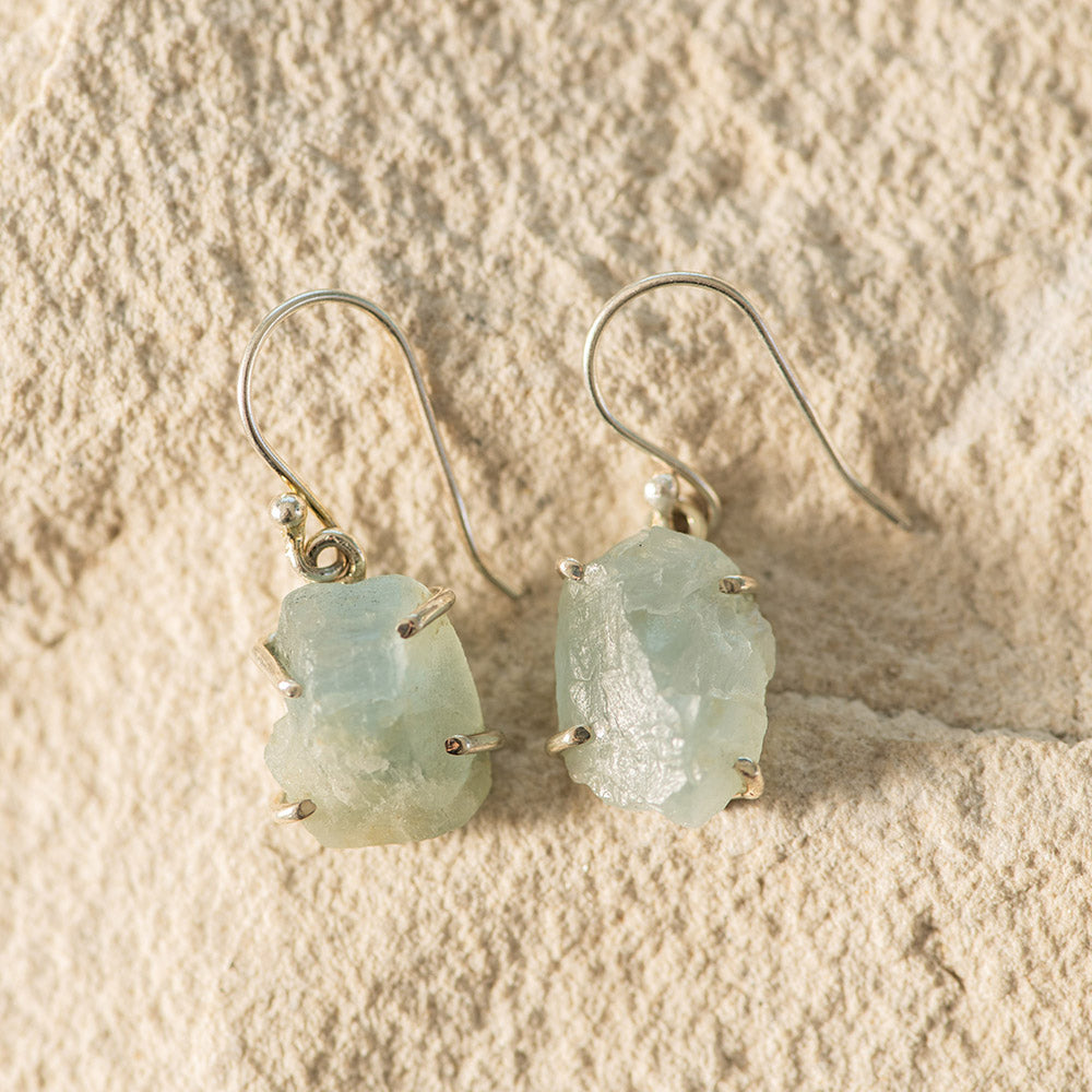 Rough Aquamarine Earrings