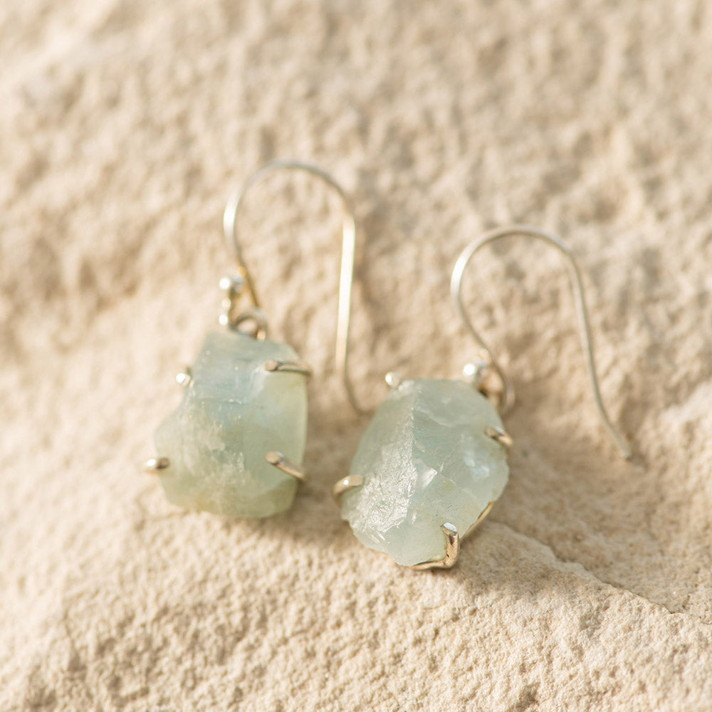 Rough Aquamarine Earrings