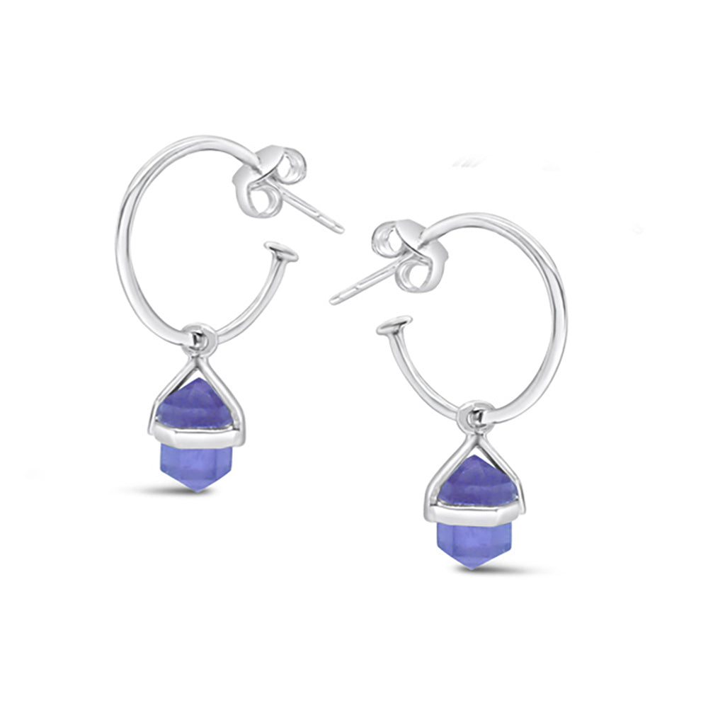 Double Point Amethyst Earrings