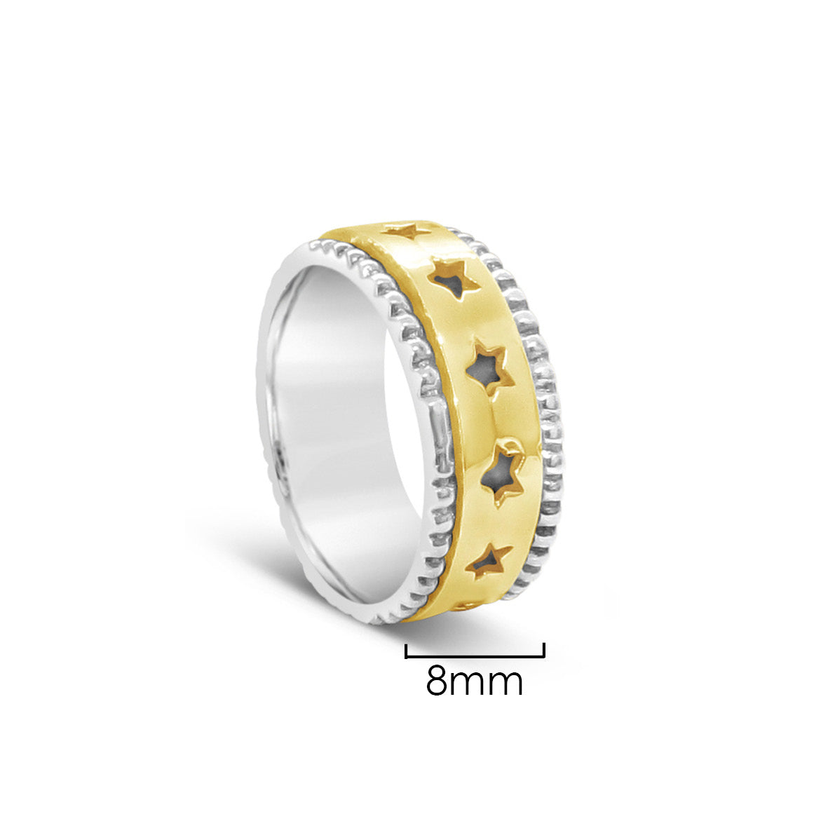 Star Spin Rings Brass and SS