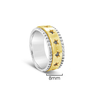 Star Spin Rings Brass and SS