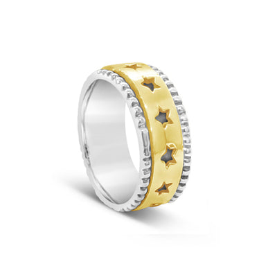 Star Spin Rings Brass and SS
