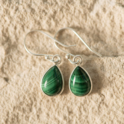Malachite Drop Earrings SS
