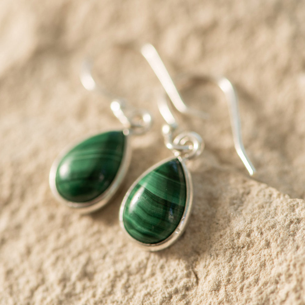 Malachite Drop Earrings SS