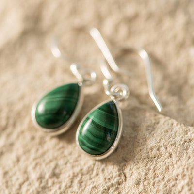Malachite Drop Earrings SS