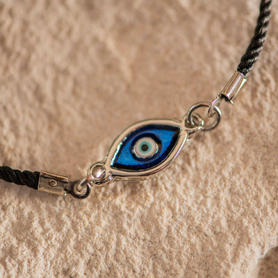 Bracelet Cord Black With Evil Eye