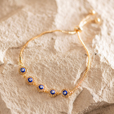 Bracelet Brass with Rope Evil Eye