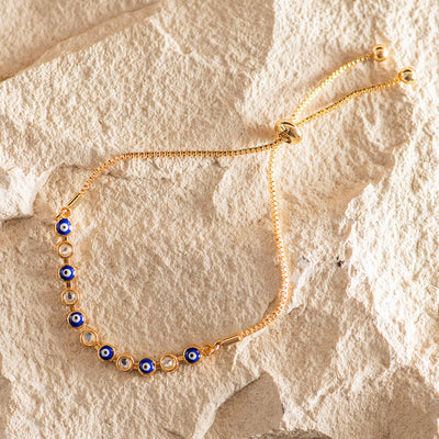 Bracelet Brass With Evil Eye Charm