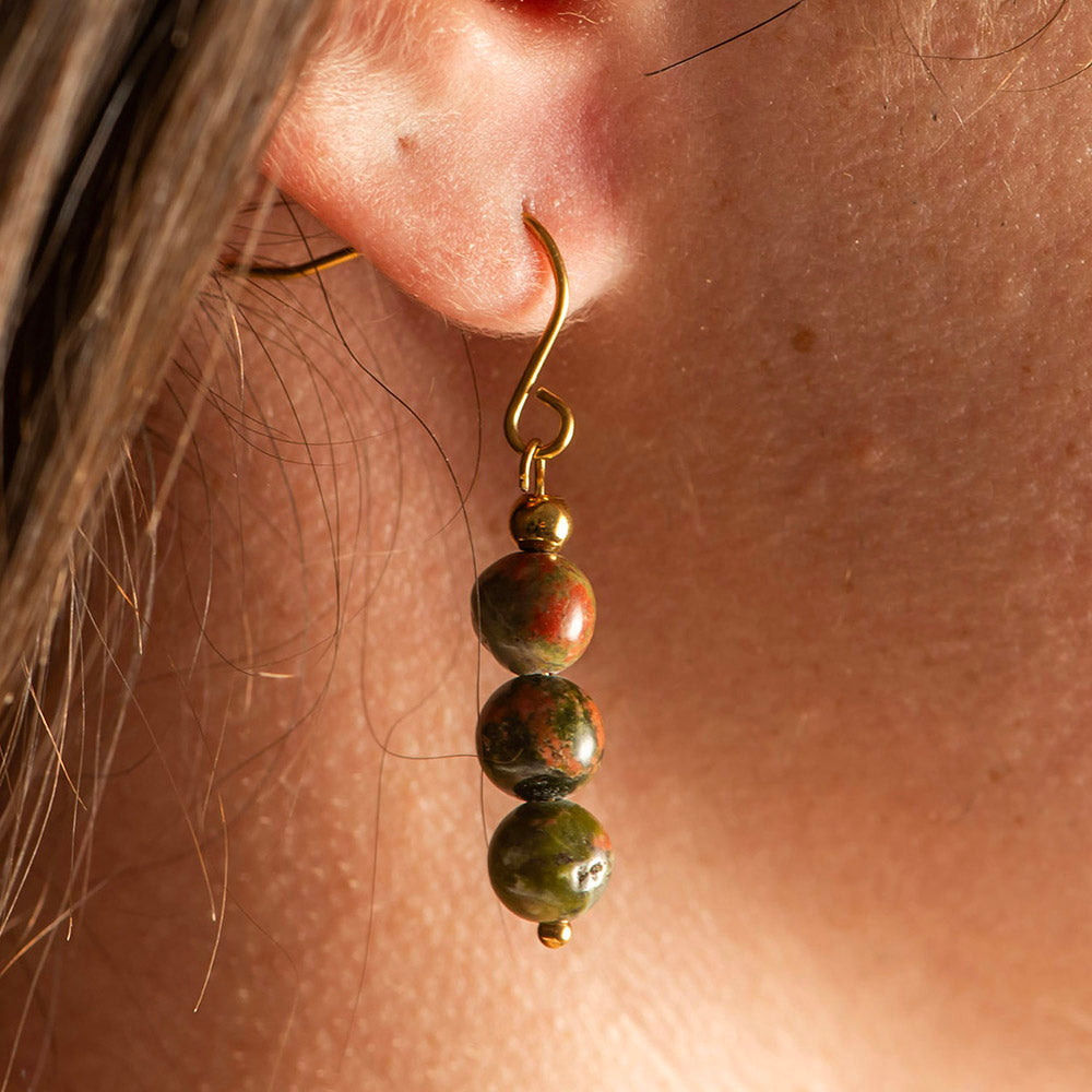 Dangle Crystal Gold Plated Earrings