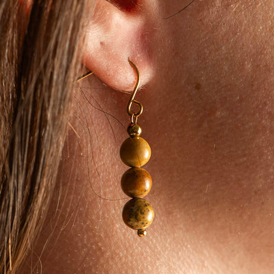 Dangle Crystal Gold Plated Earrings