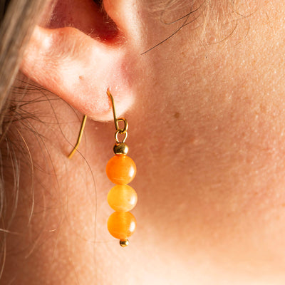 Dangle Crystal Gold Plated Earrings