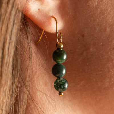 Dangle Crystal Gold Plated Earrings