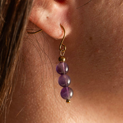 Dangle Crystal Gold Plated Earrings
