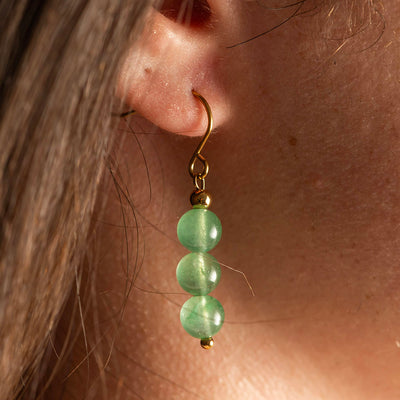 Dangle Crystal Gold Plated Earrings