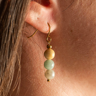 Dangle Crystal Gold Plated Earrings