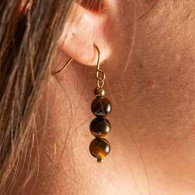 Dangle Crystal Gold Plated Earrings