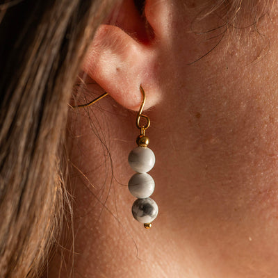 Dangle Crystal Gold Plated Earrings