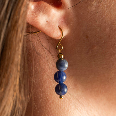 Dangle Crystal Gold Plated Earrings