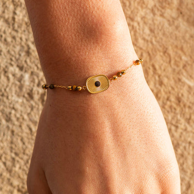 Sun & Crystal Gold Plated Bracelet