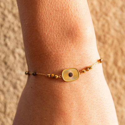 Sun And Crystal Gold Plated Bracelet