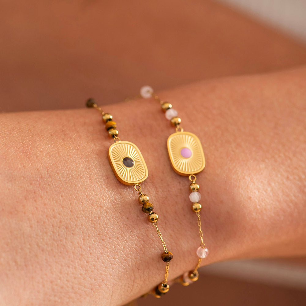 Sun & Crystal Gold Plated Bracelet