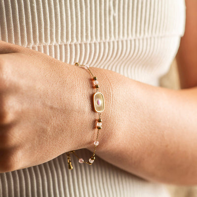 Sun And Crystal Gold Plated Bracelet