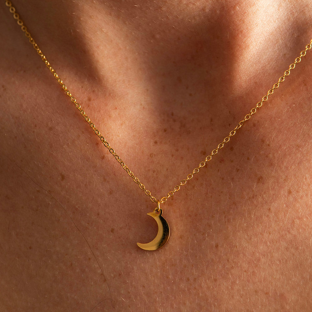 Moon Symbol Gold Coated Necklace