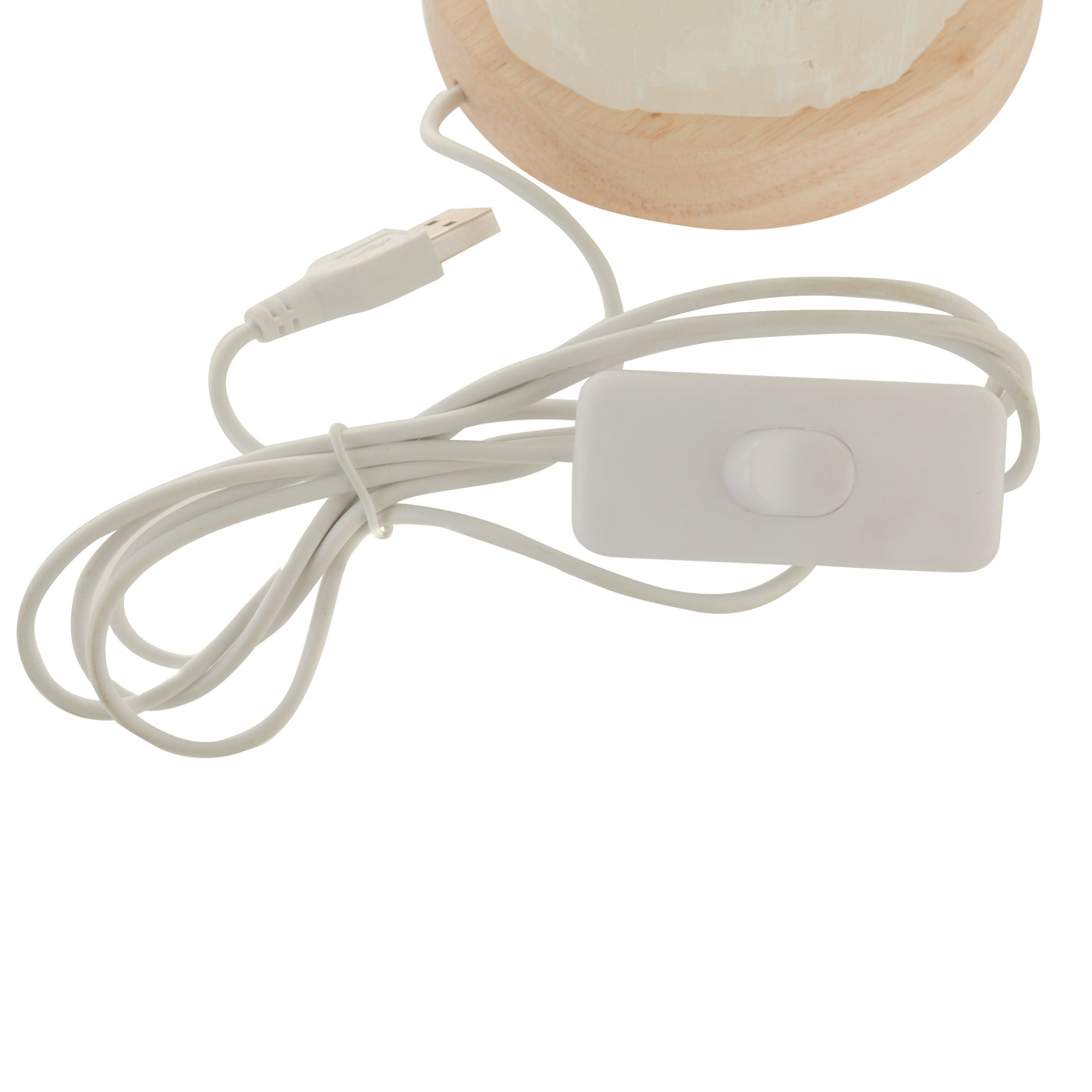 LED Wooden Crystal Base with USB Cord Rechargeable 10cm