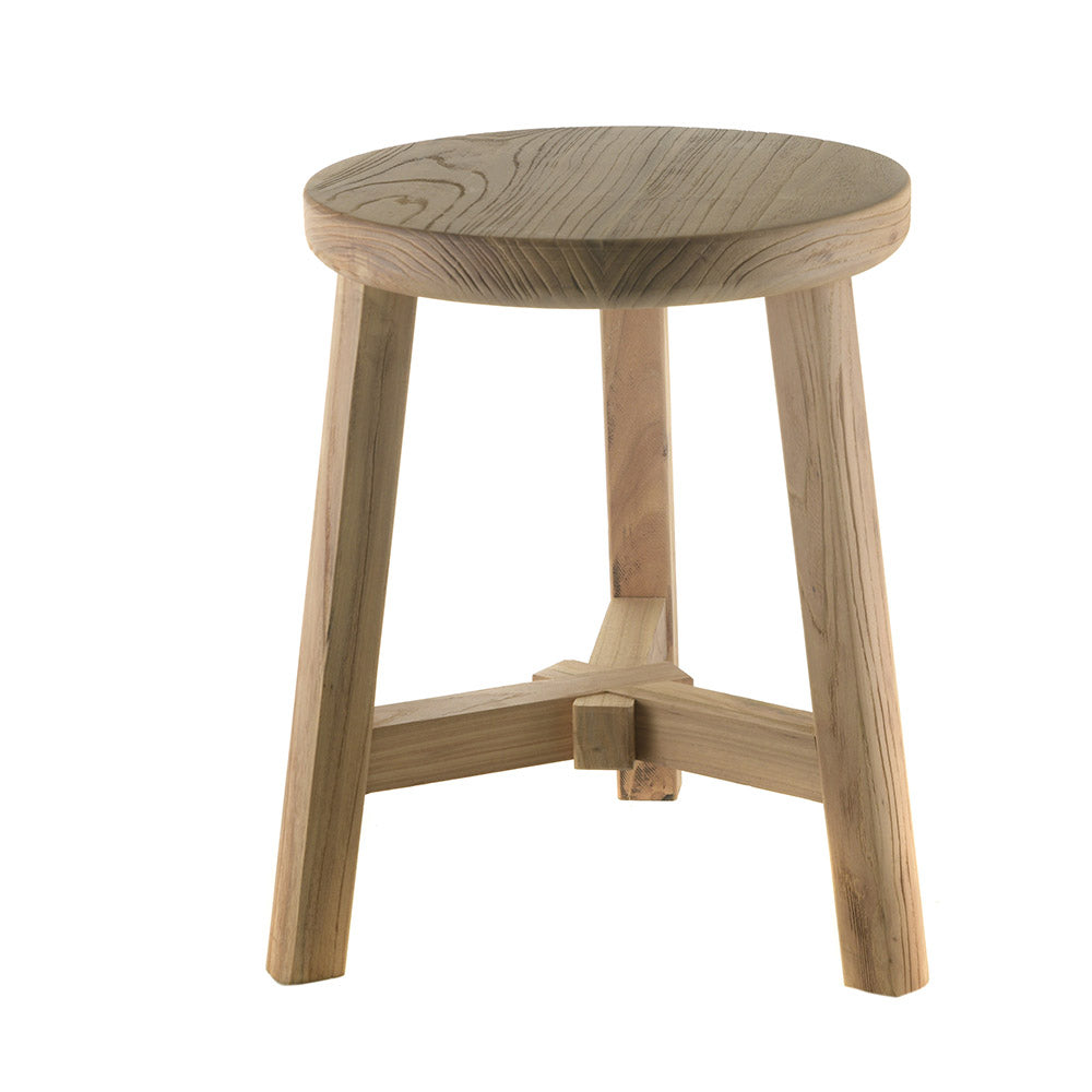 Elm Wood Stool 40x45cm