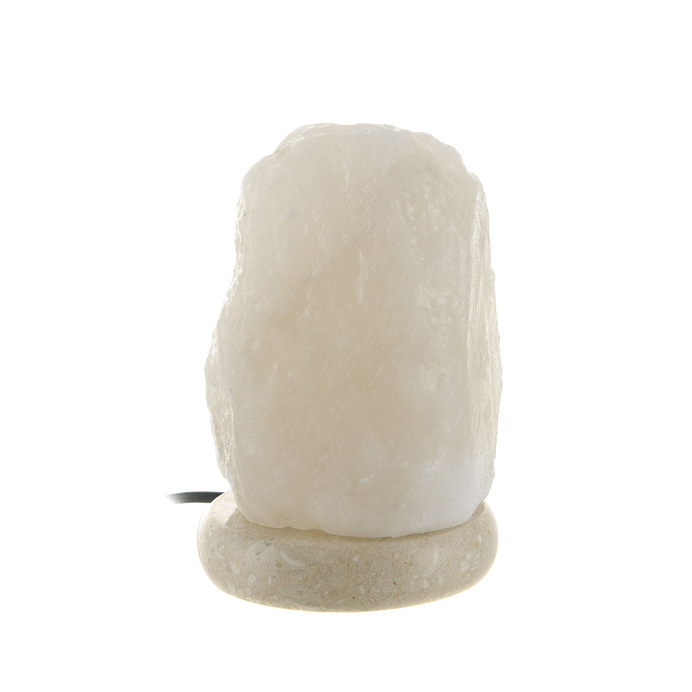SALT LAMP USB Crystal White Marble Base