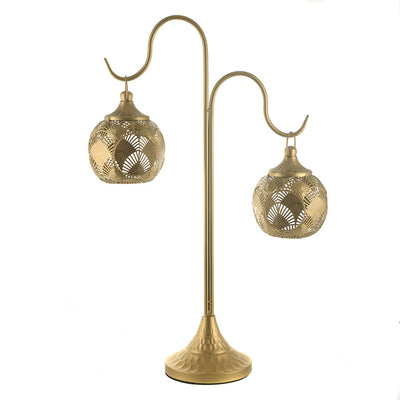 Metal Lantern Tree Two Hooks Gold 57cm