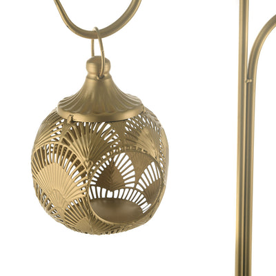 Metal Lantern Tree Two Hooks Gold 57cm