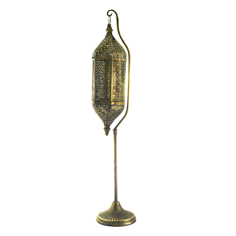 Metal Hanging Lantern Gold 108cm