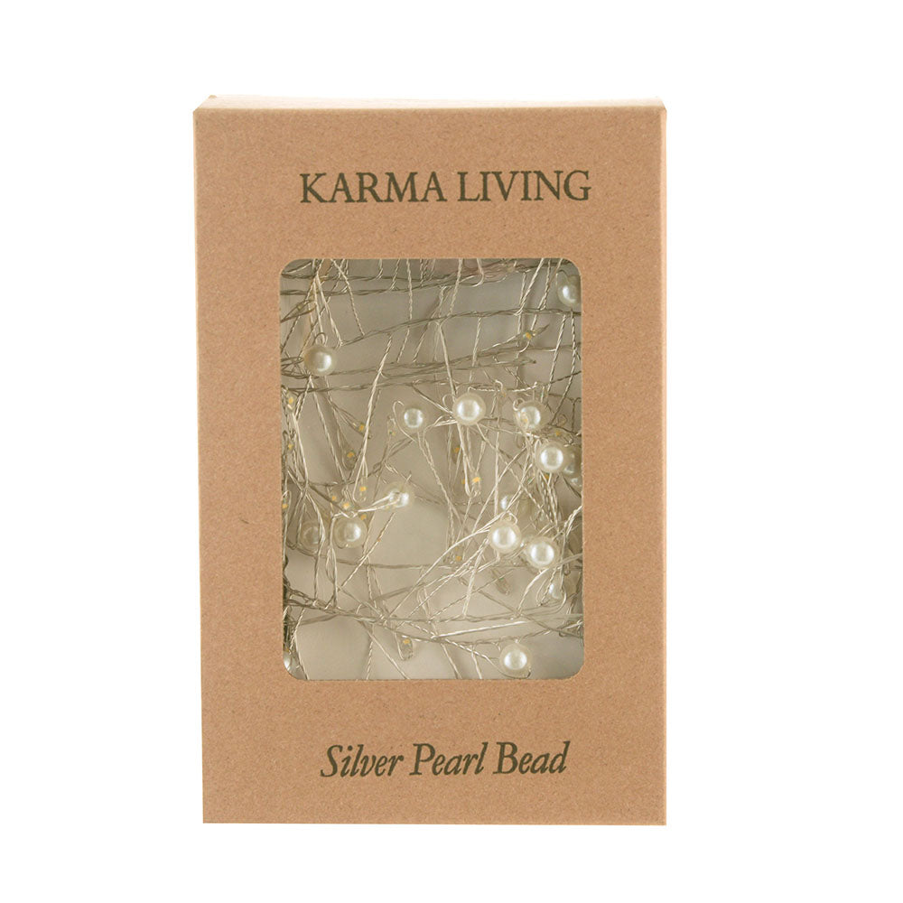 Silver Pearl Bead Sting Lights