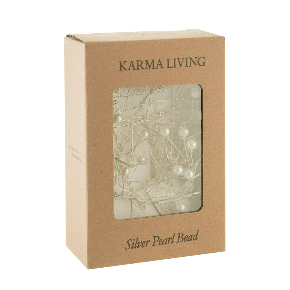 Silver Pearl Bead Sting Lights
