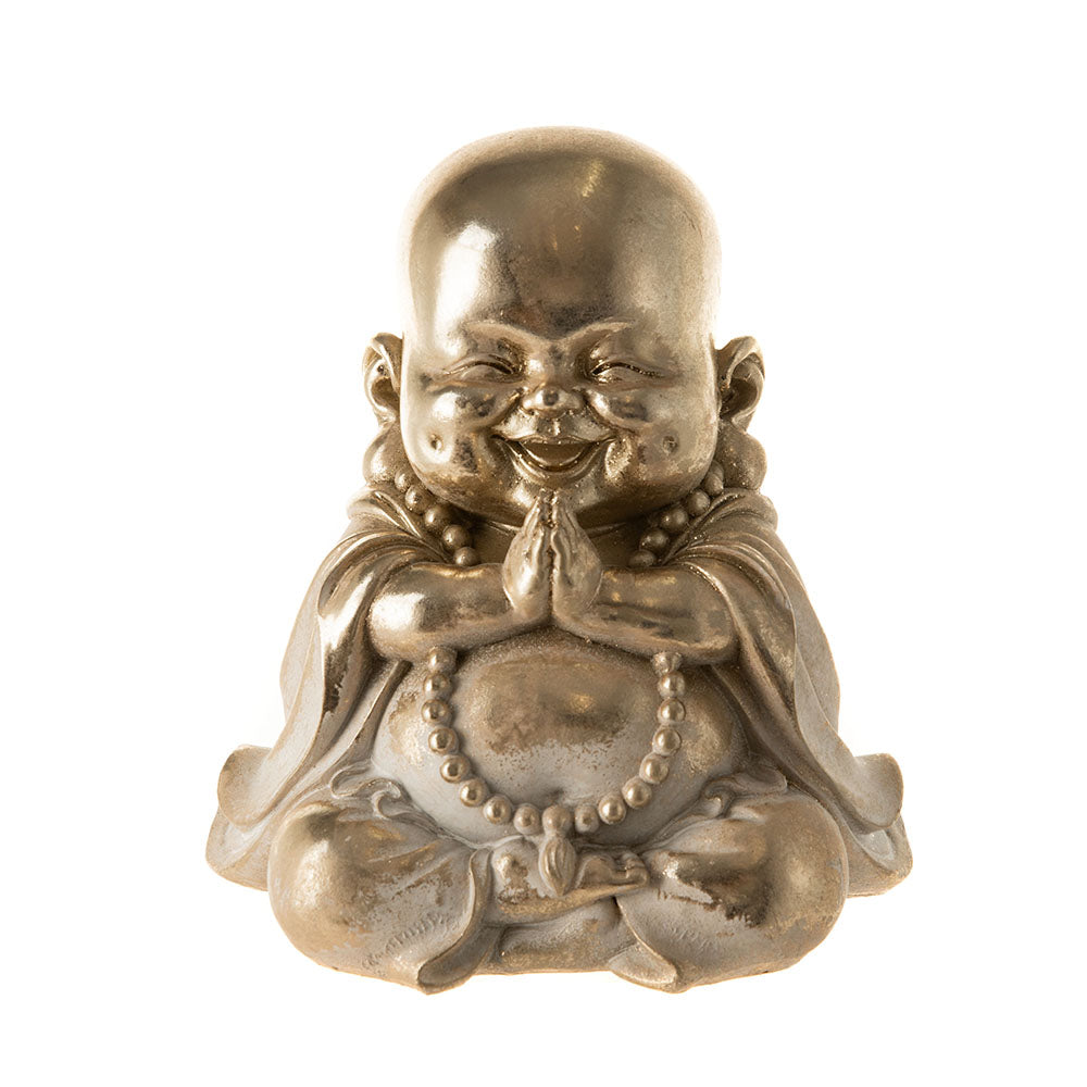 Buddha Sitting Statue Gold & White 20x21cm