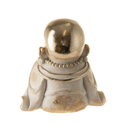 Buddha Sitting Statue Gold & White 20x21cm