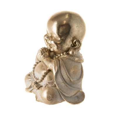 Buddha Sitting Statue Gold & White 20x21cm