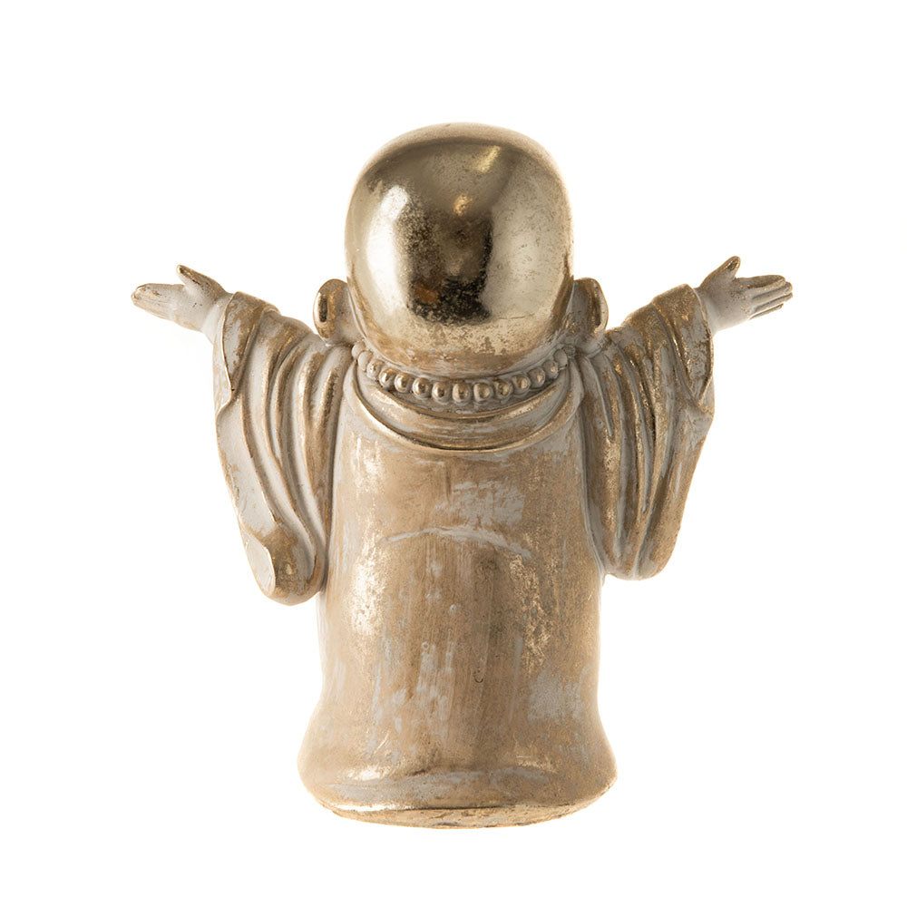 Buddha Standing Statue Gold & White 26x26cm