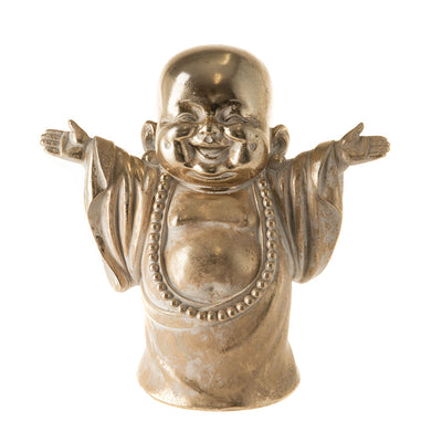 Buddha Standing Statue Gold & White 26x26cm