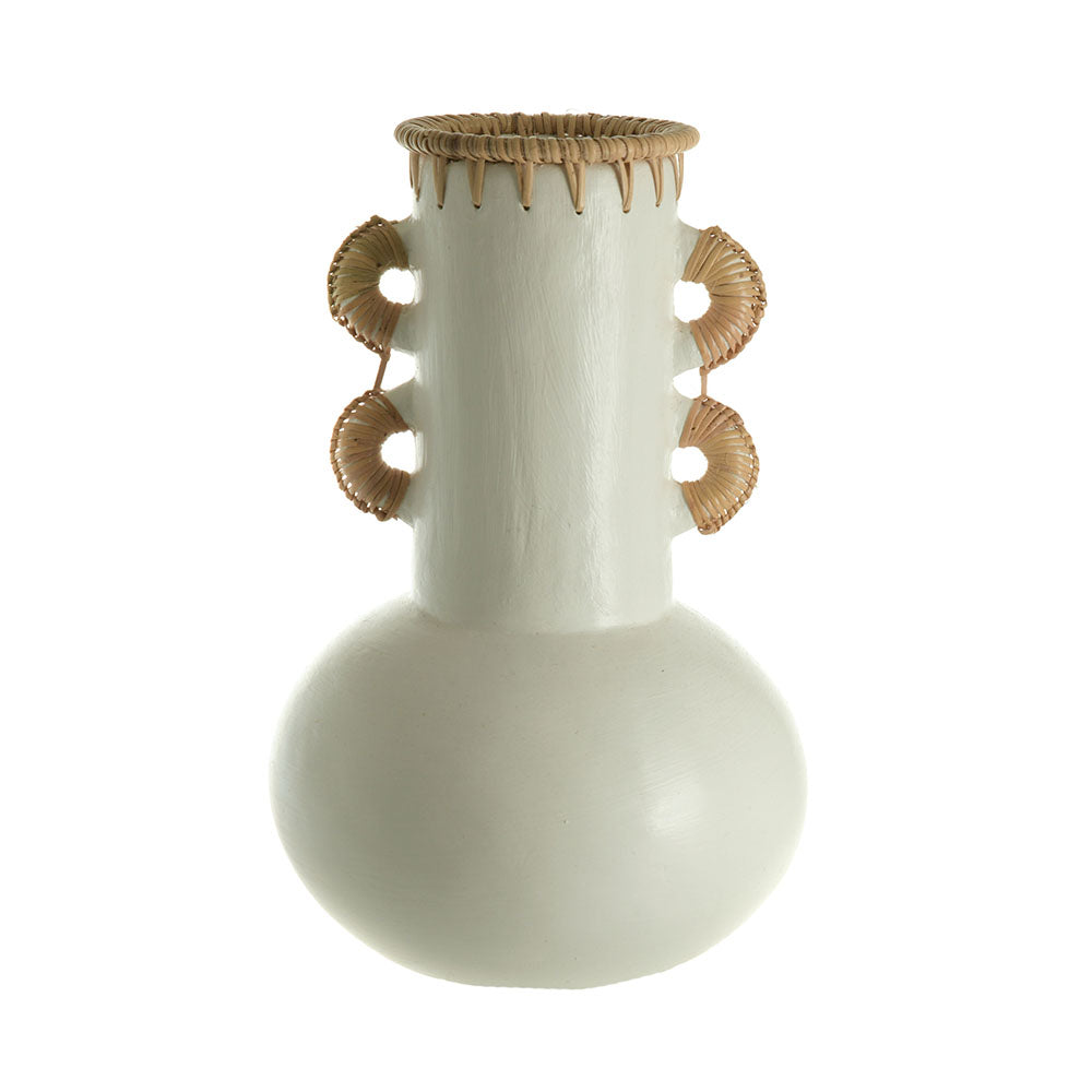 Kole Terracotta Vessel Natural & White 31x20cm