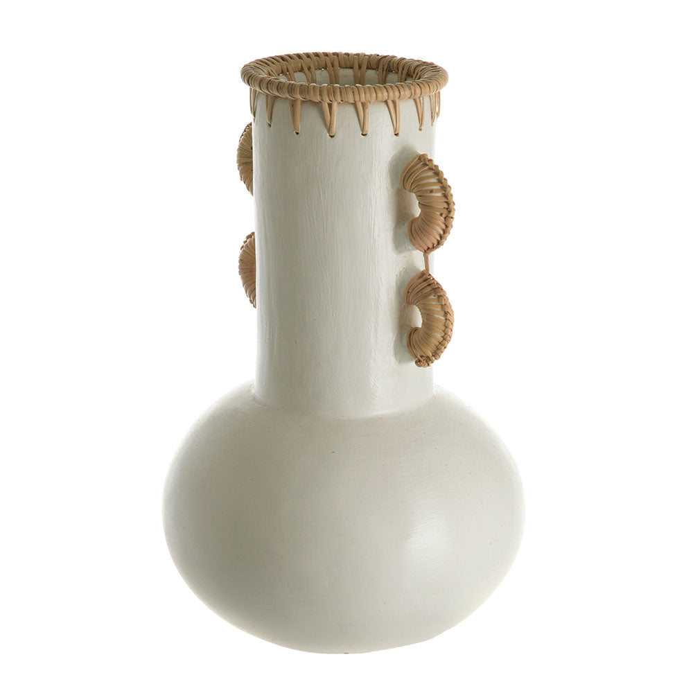 Kole Terracotta Vessel Natural & White 31x20cm