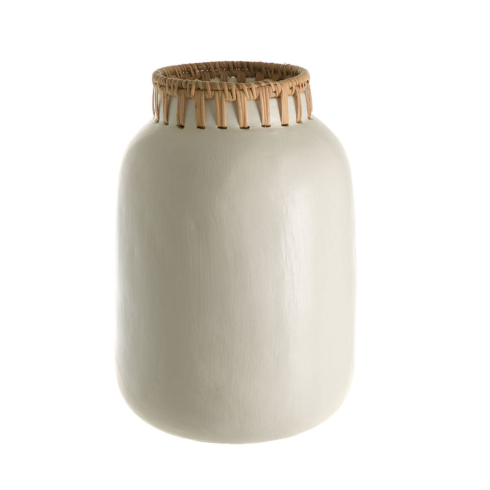 Oi Terracotta Vessel Natural & White 31x20cm