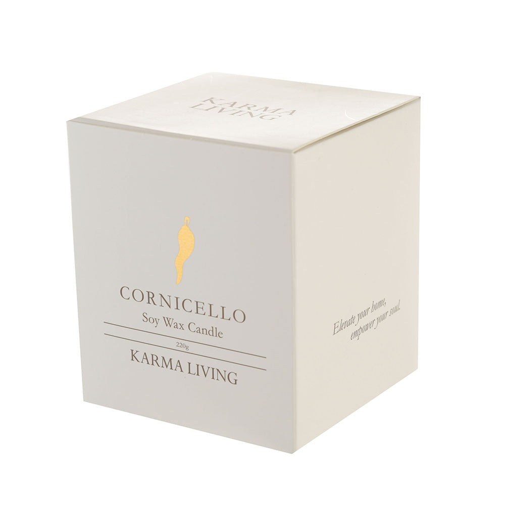 Crystal Infused Soy Candle Cornicello