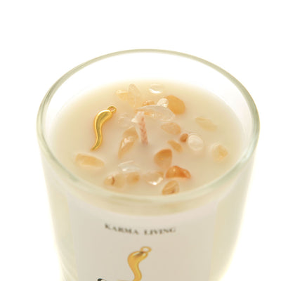 Crystal Infused Soy Candle Cornicello