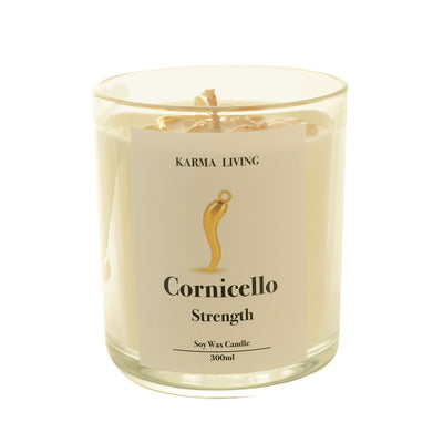 Crystal Infused Soy Candle Cornicello