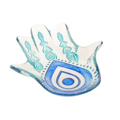Hamsa Plate Cobalt & Turquoise 27cm