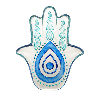 Hamsa Plate Cobalt & Turquoise 27cm