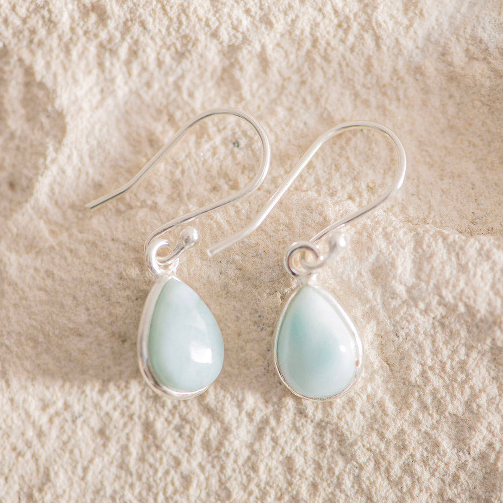 Larimar Drop Earrings Silver