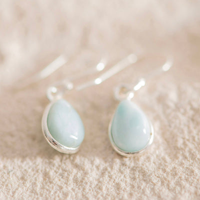 Larimar Drop Earrings Silver
